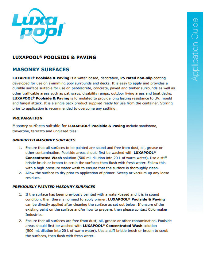 Luxapool Poolside Paving Masonry Surfaces